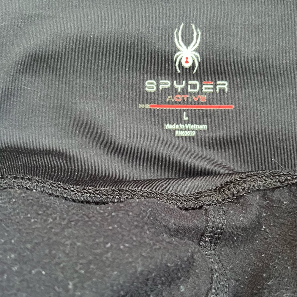 Spyder Black Activewear Leggings w/ fleece lining and pockets size Large 32-32” - Picture 5 of 5